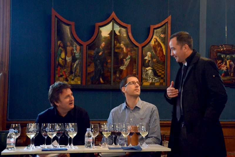 Stephen and Oliver with Jean-Philippe Delmas at La Mission Haut Brion